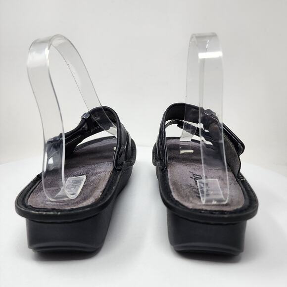 Alegria Karmen Slide Women EU37/US6.5-7 Black Leather 2 Strap Comfort Kar-601 - Picture 6 of 11